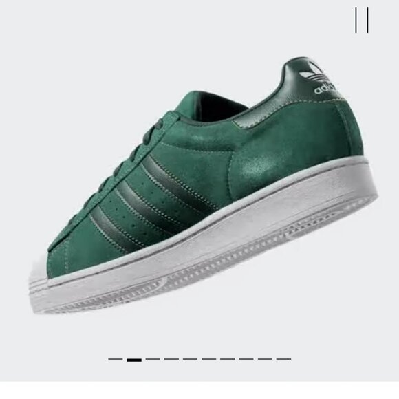 Adidas Superstar with the Shell Toe Green Suede Sz 10.5 Men's - Picture 3 of 3